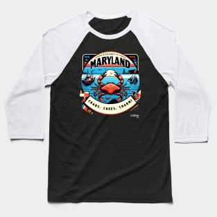 Chesapeake Charm: Maryland's Coastal - American Vintage Retro style USA State Baseball T-Shirt